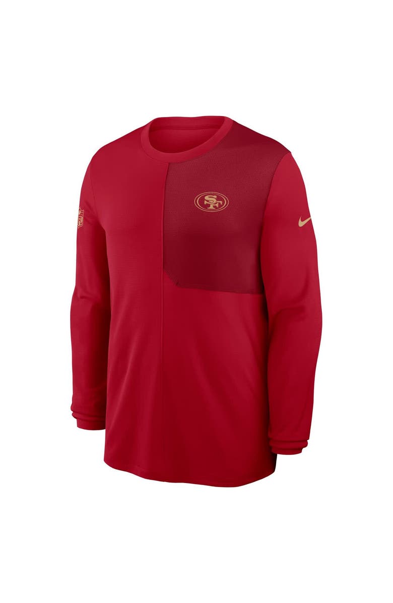 Nike Men's Nike Scarlet San Francisco 49ers Sideline Coach UV Performance Long Sleeve T-Shirt, Alternate, color, Scarlet