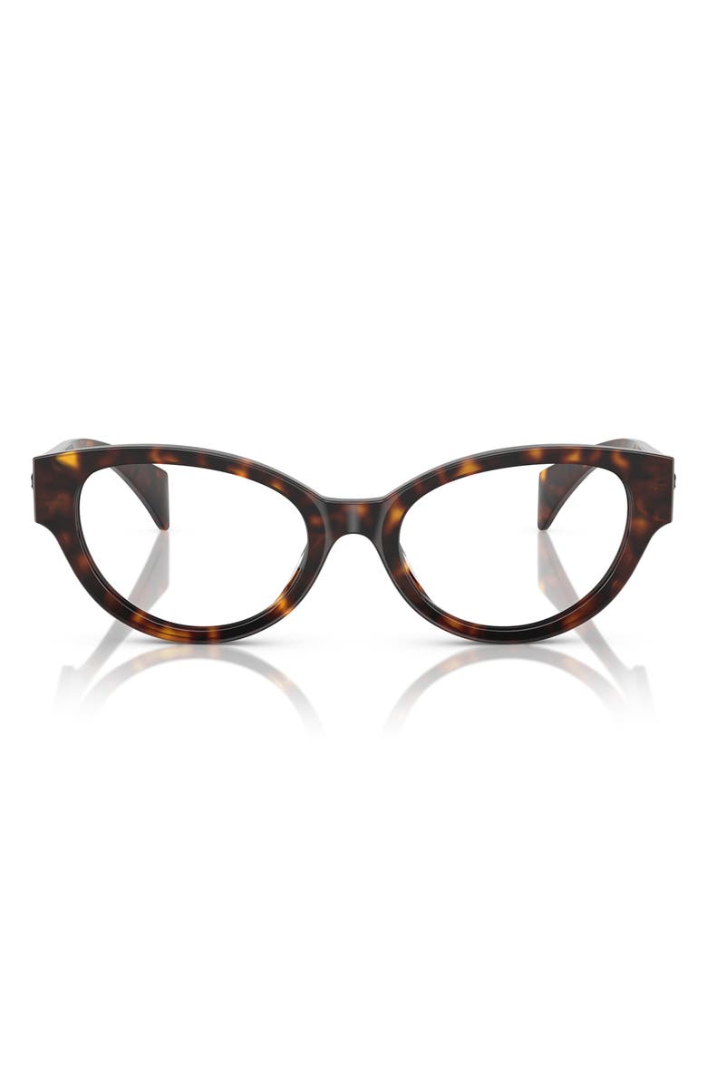 Versace 51mm Cat Eye Optical Glasses, Main, color, Havana