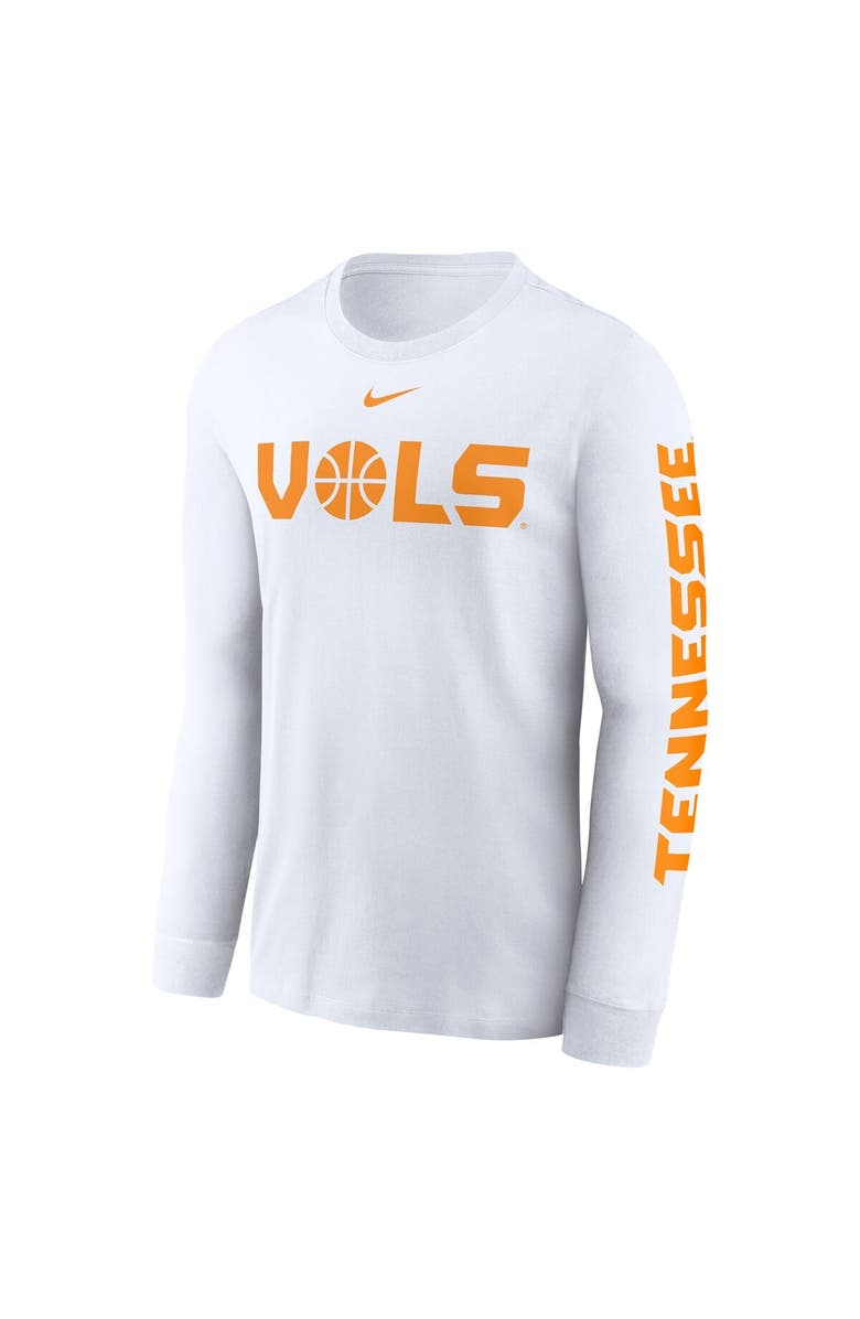 Nike Men's Nike  White Tennessee Volunteers Basketball Icon Two-Hit Long Sleeve T-Shirt, Alternate, color, White