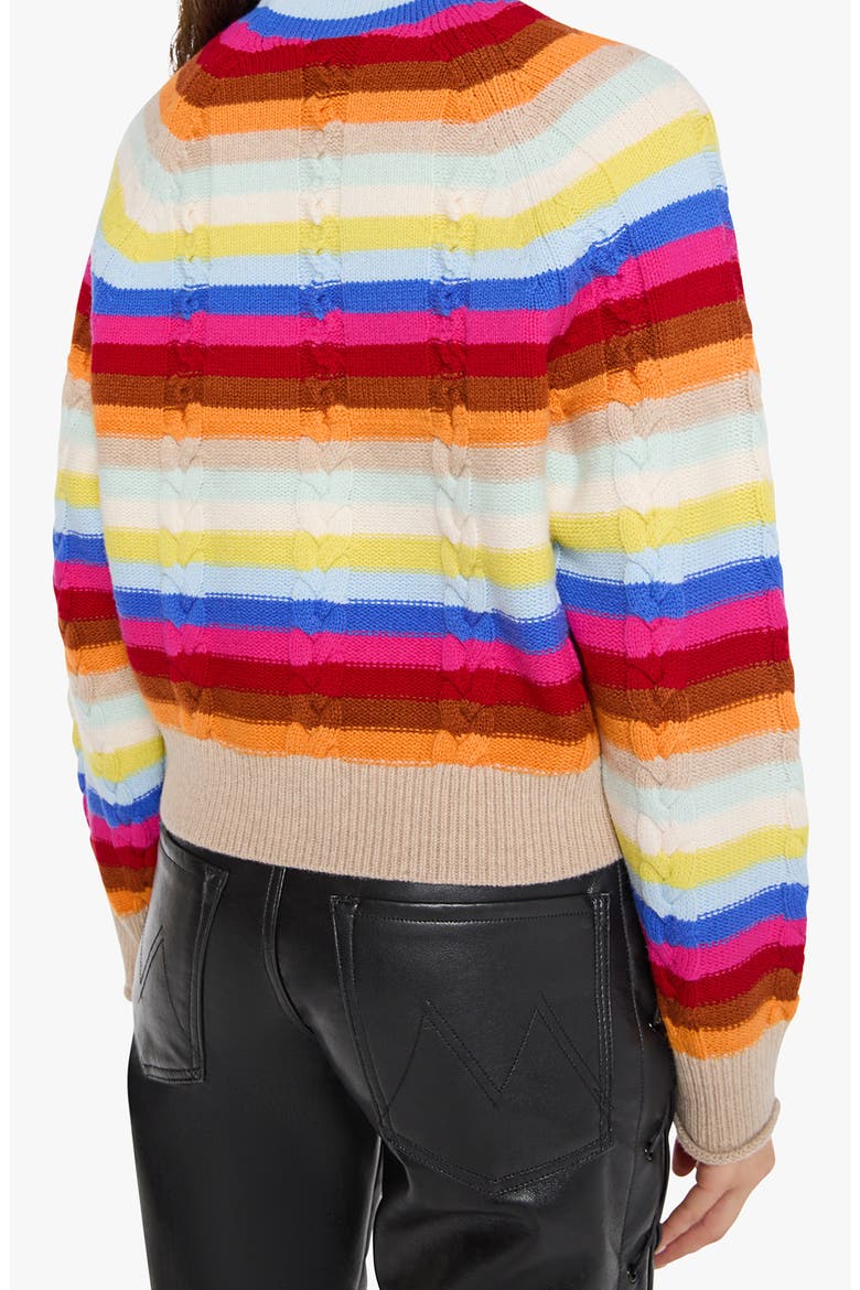 The Concert Hicky Mock Neck Cable Knit Sweater, Alternate, color, MULTI RAINBOW