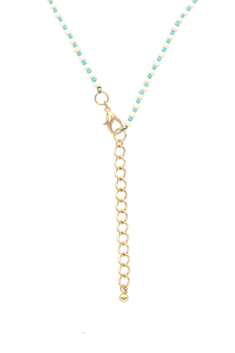 Alissa Bead Bib Necklace, Alternate, color, GOLD / TURQUOISE