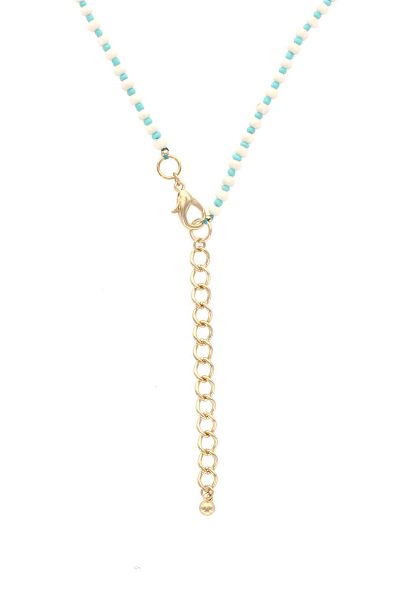 OLIVIA WELLES Alissa Bead Bib Necklace, Alternate, color, Gold / Turquoise