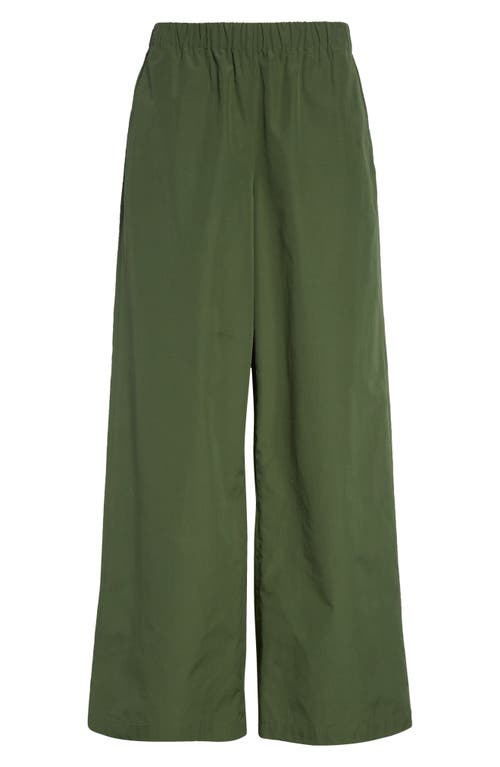 Lafayette 148 New York Riverside Elastic Waist Wide Leg Pants In Green