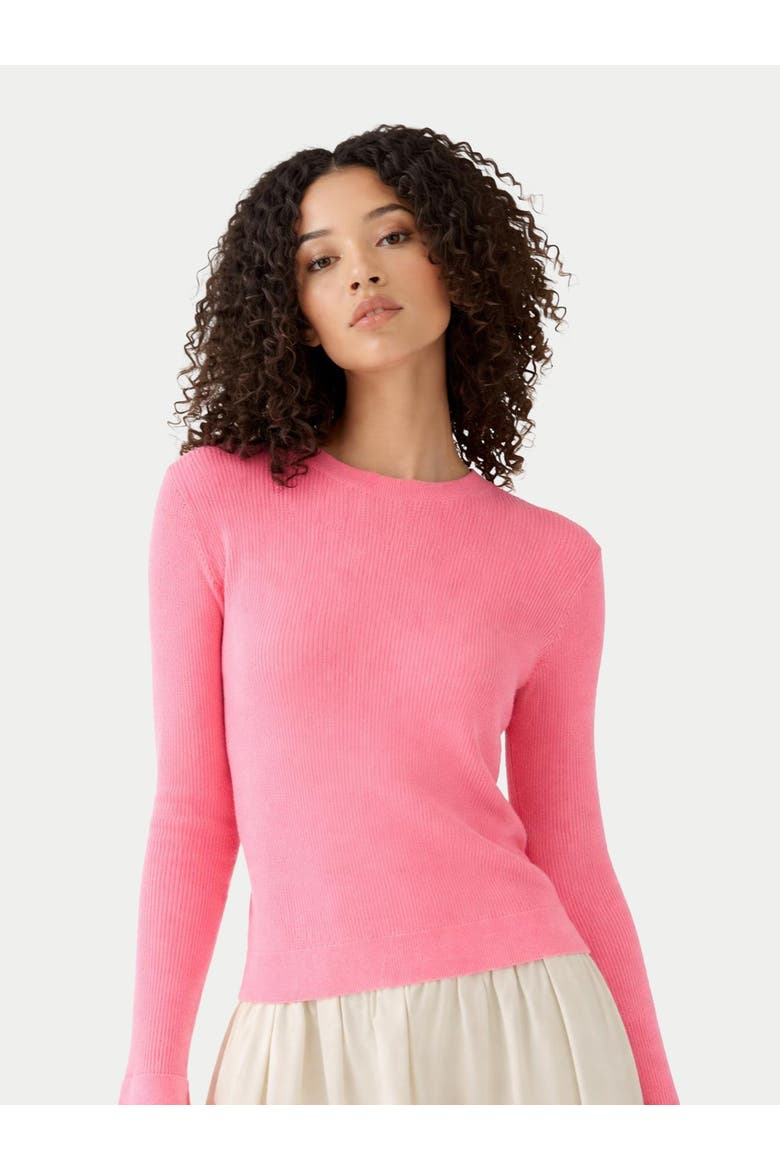 Cashmere Bell-Sleeve Sweater, Alternate, color, shell pink
