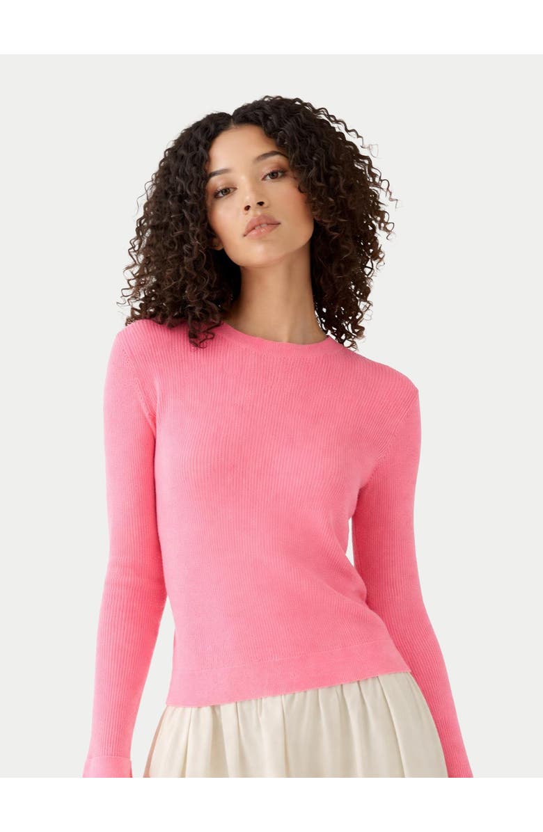 Gobi Cashmere Cashmere Bell-Sleeve Sweater, Alternate, color, Shell Pink
