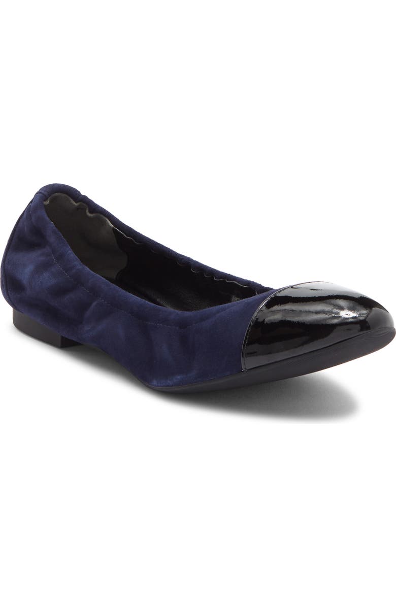Stuart Weitzman Gabby Ballet Flat, Main, color, Nice Blue/ Black