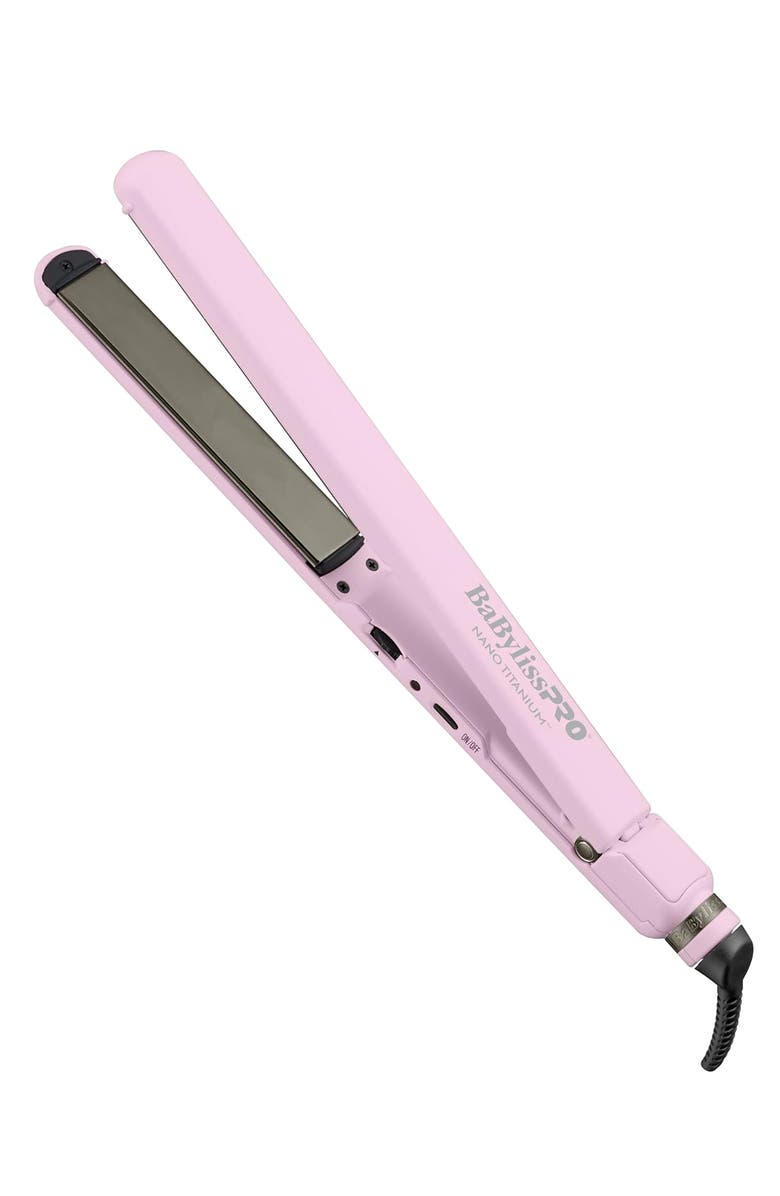 BaBylissPRO Nano Titanium Limited Edition 1" Ultra-Thin Flat Iron, Main, color, Pink