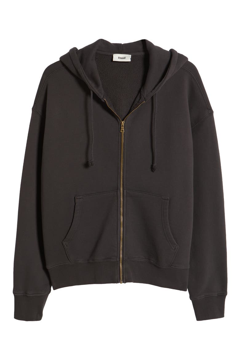 Core Oversize Terry Full Zip Hoodie, Alternate, color, VINTAGE BLACK