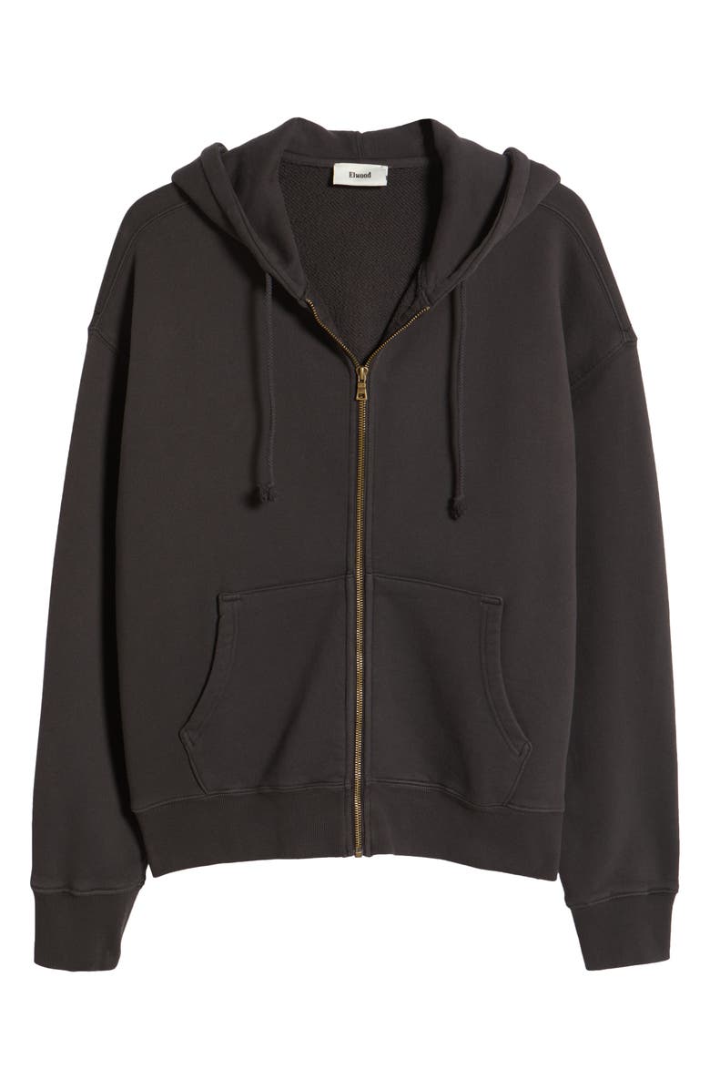 Elwood Core Oversize Terry Full Zip Hoodie, Alternate, color, Vintage Black
