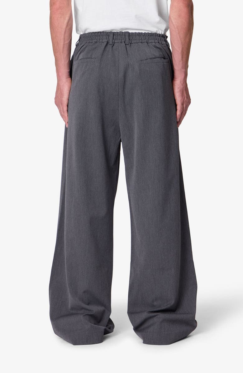 mnml Pleated Wide Leg Cotton Blend Pants, Alternate, color, Grey