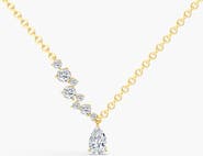 Everlee Starlight Asymmetrical Pear Lab Diamond Necklace in 14K