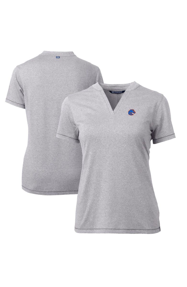 Cutter & Buck Women's Cutter & Buck Heather Gray Boise State Broncos Forge Blade V-Neck Top, Main, color, 