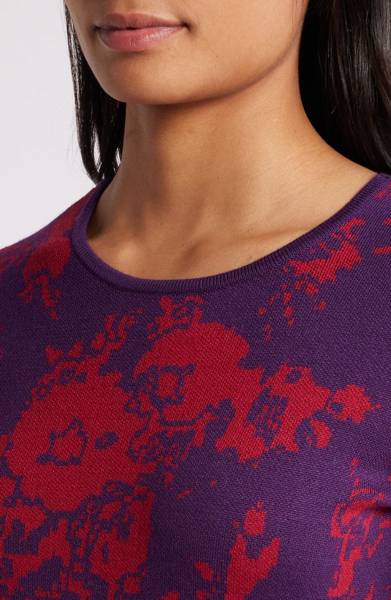 Julia Jordan Floral Long Sleeve Sweater Dress, Alternate, color,