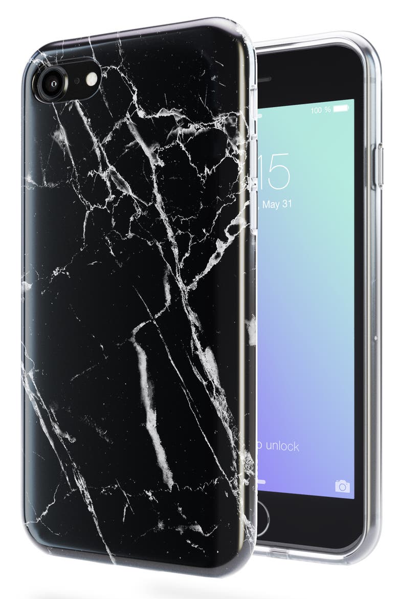 Black Marble iPhone 6/6s/7/8 Case, Alternate, color, BLACK MARBLE