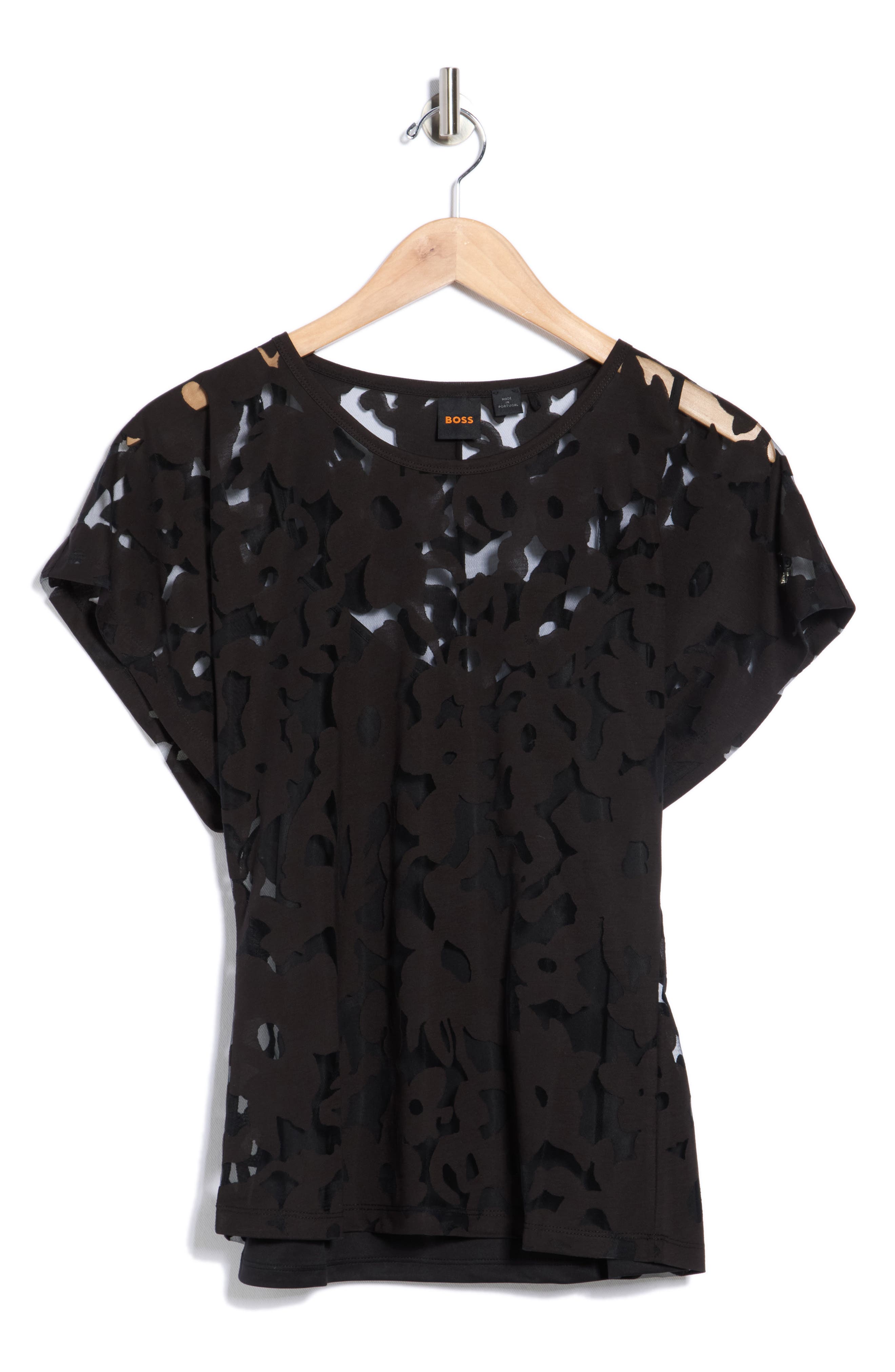 Hugo Boss Boss Orange Ebasi Floral Top In Black