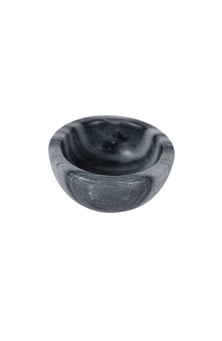 Foreside Home and Garden 3 Inch Black Marble Serving Bowl, Alternate, color, Black