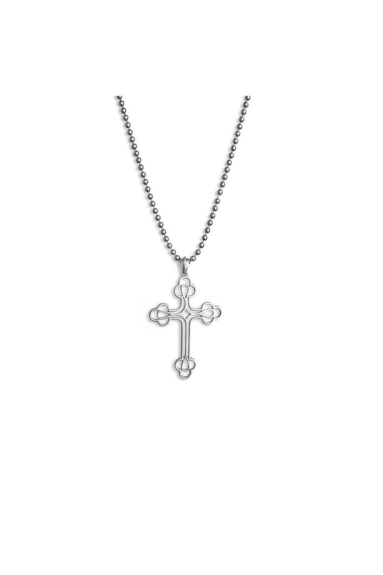 The Midi Billie Cross Necklace, Main, color, Silver