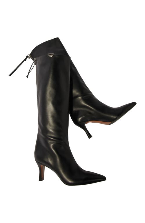 Maje Pointed-toe Leather Boots In Black
