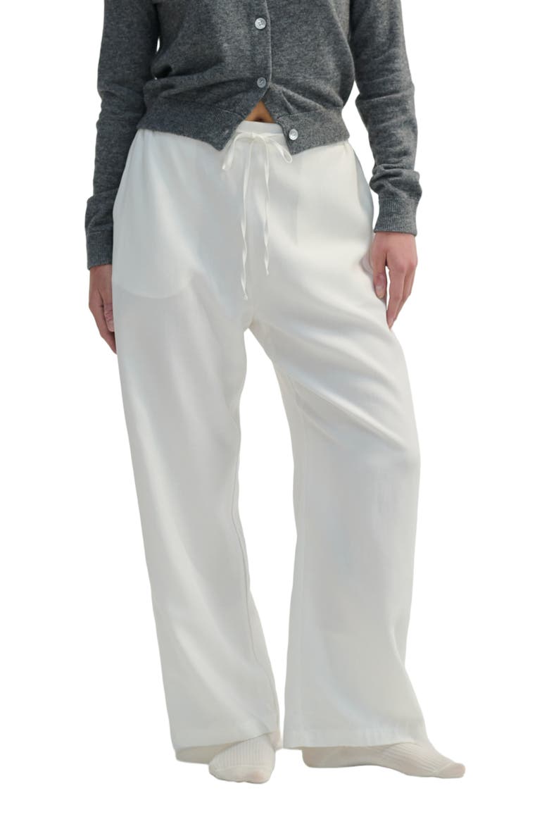Front Tie Linen Pants, Alternate, color, White