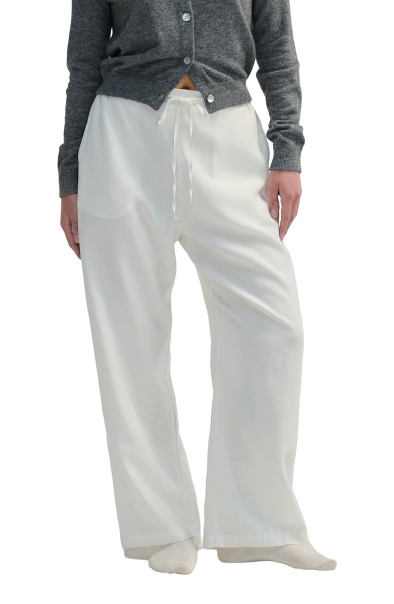 Almina Concept Front Tie Linen Pants, Alternate, color, White