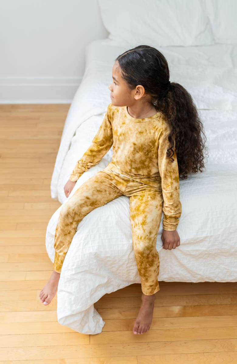 Laree + Co Tie-Dye 2-Piece Pajama Set, Alternate, color, Mustard