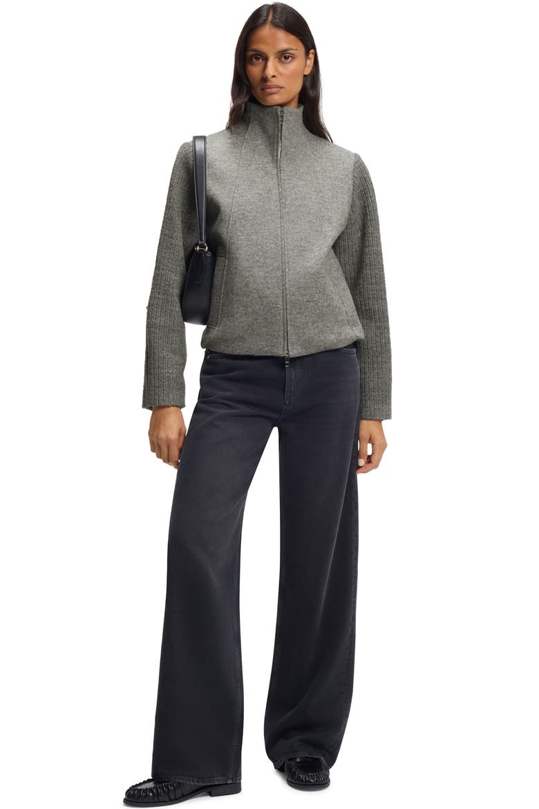 Jundalini Crop Wool Jacket, Alternate, color, CONCRETE GREY MELANGE