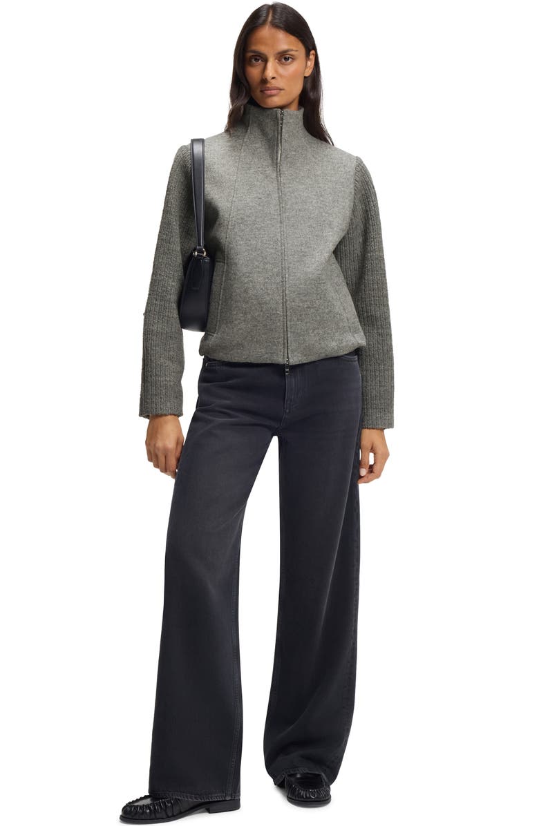 BOSS Jundalini Crop Wool Jacket, Alternate, color, Concrete Grey Melange