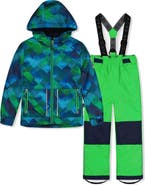 Deux par Deux Checkered Lightweight Jacket & Foot Strap Pants Two Piece Snowsuit