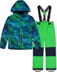 Deux par Deux Checkered Lightweight Jacket & Foot Strap Pants Two Piece Snowsuit