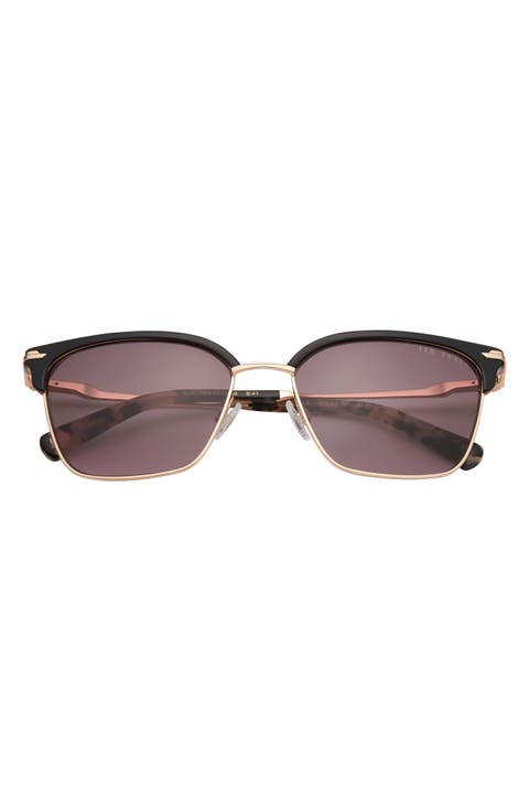 55mm Half Rim Square Sunglasses