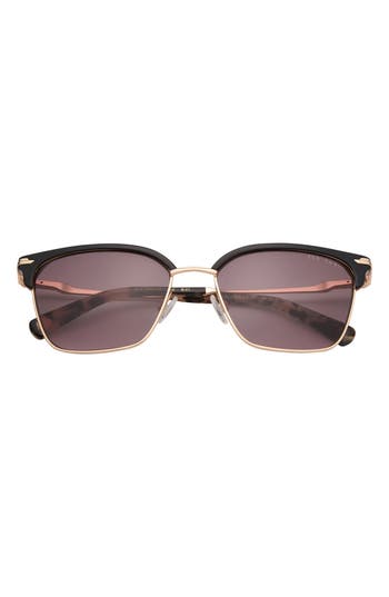 Ted Baker 55mm Half Rim Square Sunglasses In Black