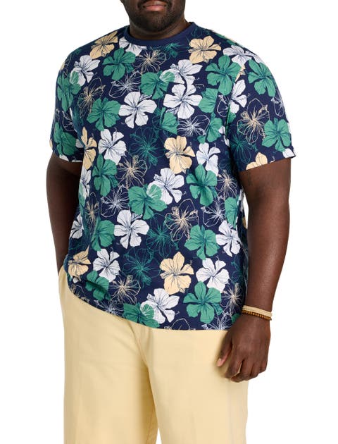 Big & Tall Moisture-Wicking Floral Print Pocket T-Shirt