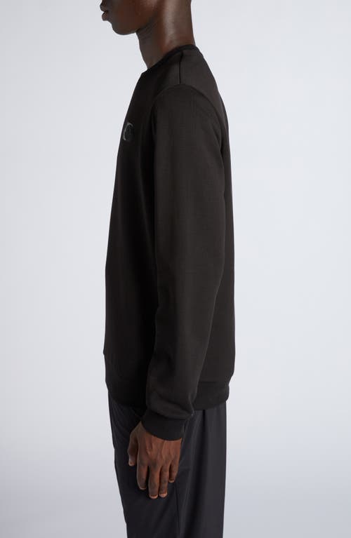Moncler Logo Patch Cotton Sweatshirt In Black