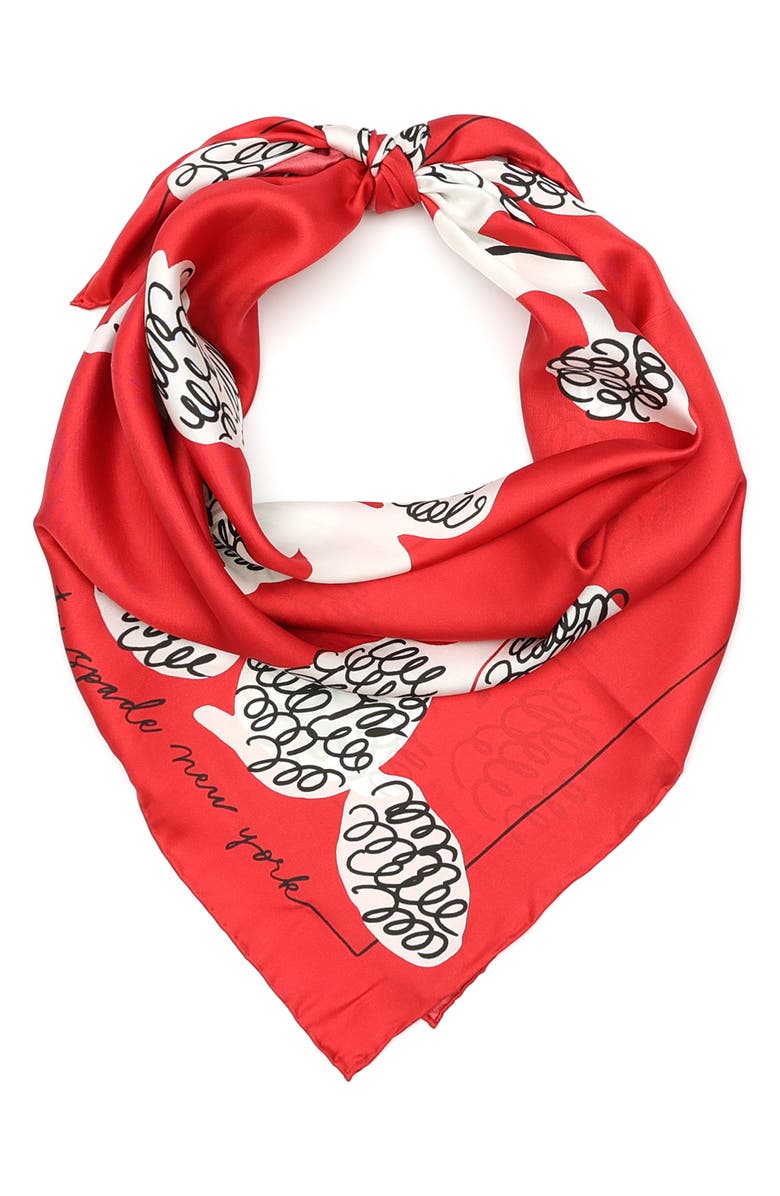 Kate Spade New York poodles silk square scarf, Main, color, 