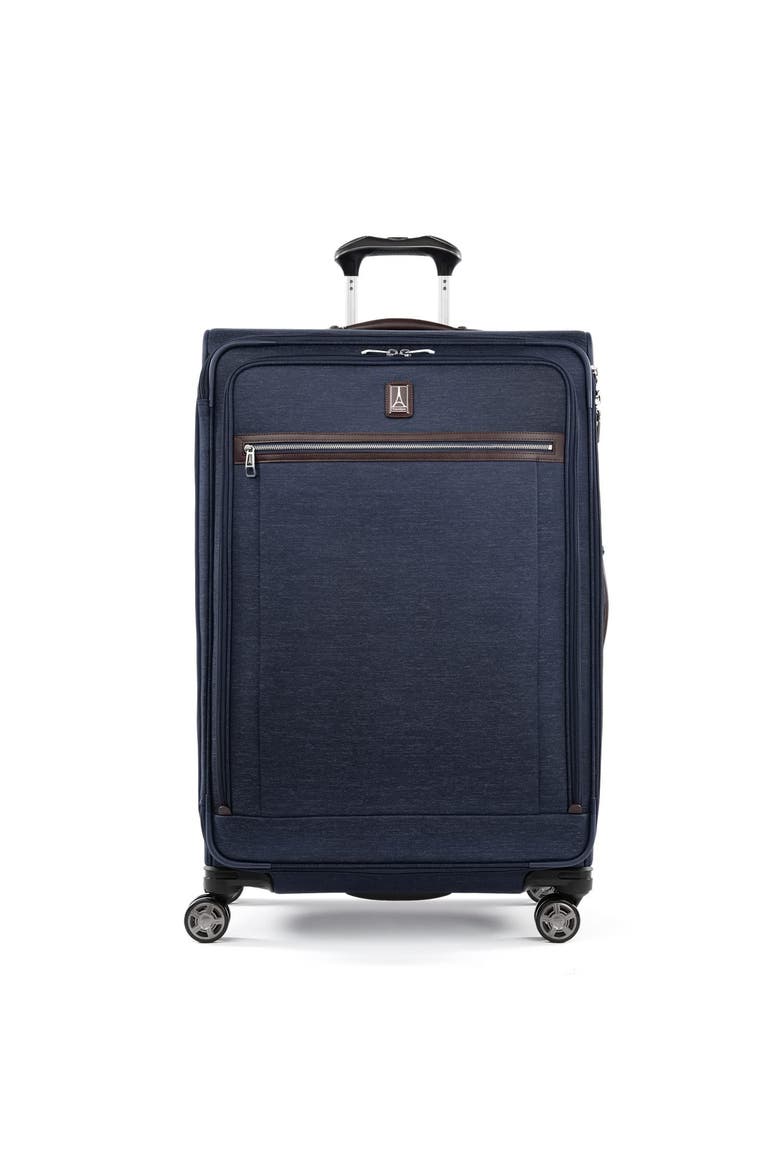 Platinum Elite Softside Expandable 29" Large Checked Spinner Luggage, Main, color, True Navy Blue