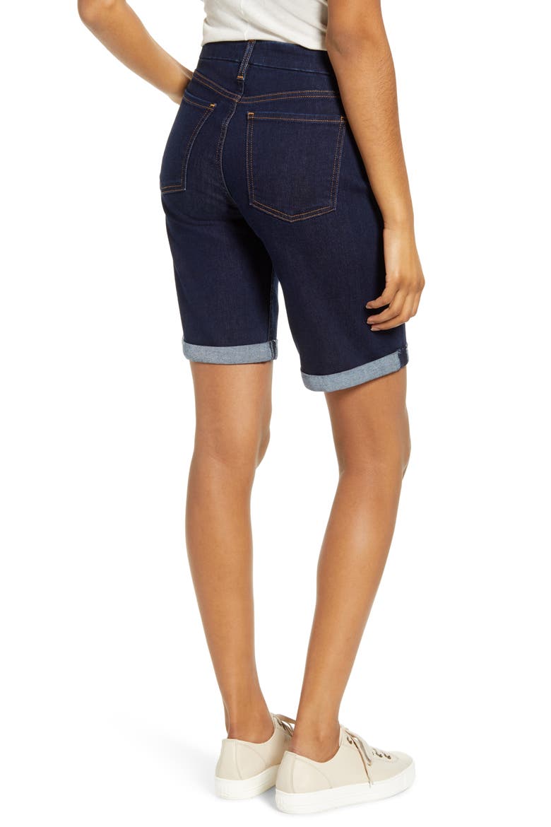 JEN7 High Waist Denim Bermuda Shorts, Alternate, color, HAVEN