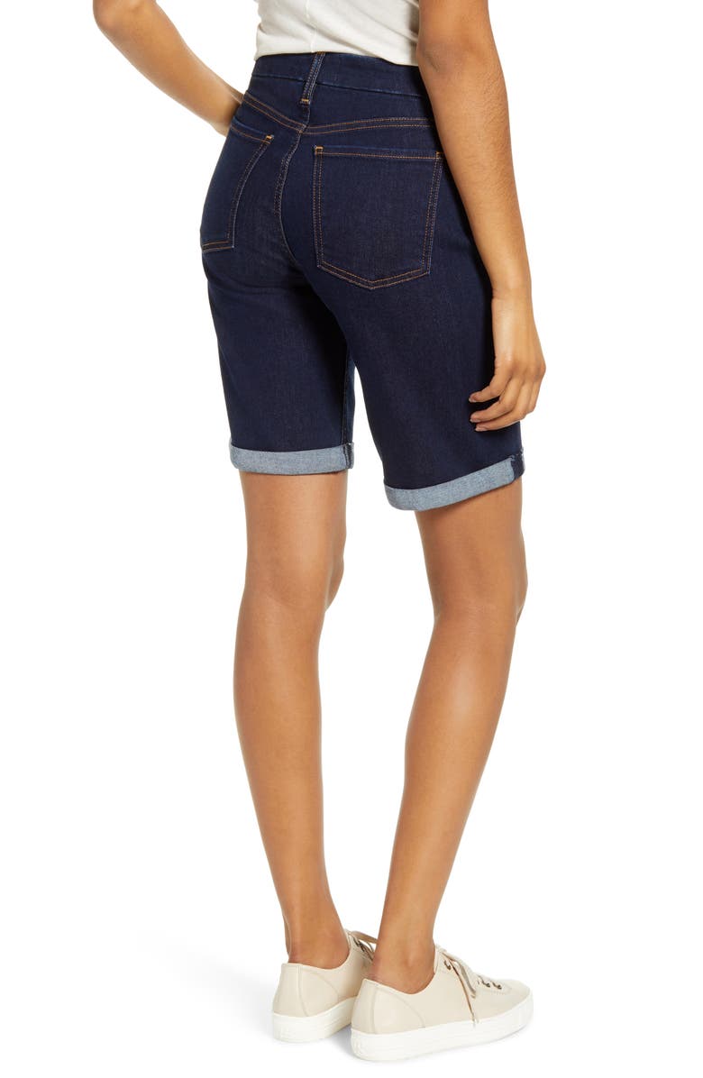 JEN7 by 7 For All Mankind JEN7 High Waist Denim Bermuda Shorts, Alternate, color,