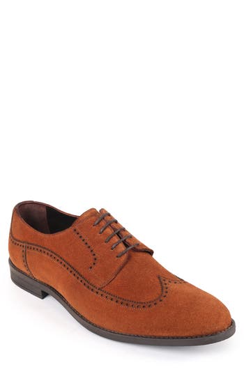 Macnola Hawaii Brogue Wingtip Derby In Orange