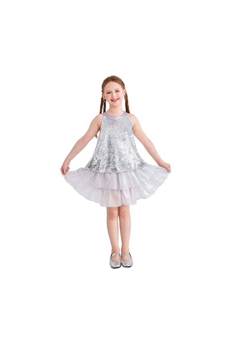 Sylvara Sequin Ruffle Skirt Set, Alternate, color, Light Purple