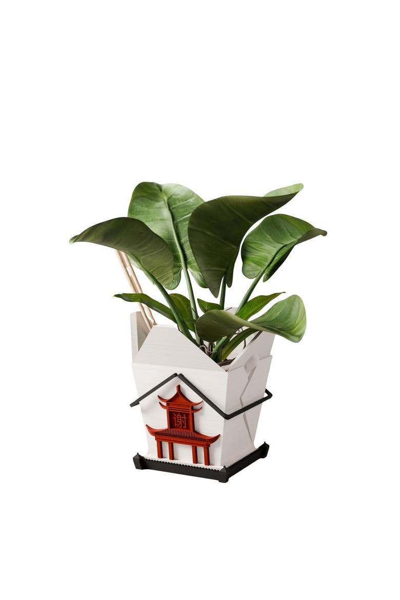 Chinese Takeout Planter, Main, color, White