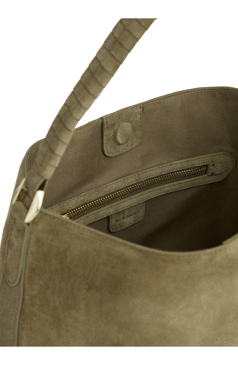 LK Bennett Lou Lou Wrap Handle Leather Shoulder Bag, Alternate, color, Olive