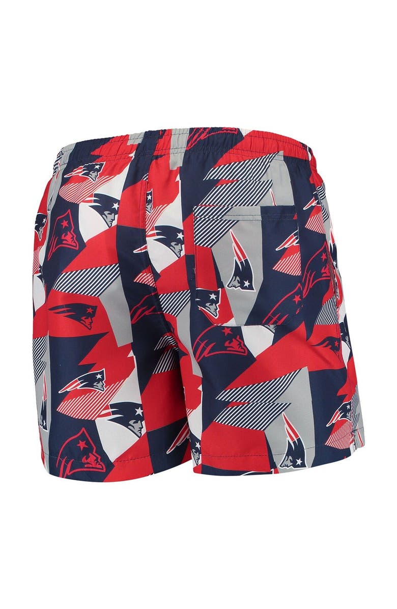 FOCO Men's FOCO Navy/Red New England Patriots Geo Print Swim Trunks, Alternate, color, 