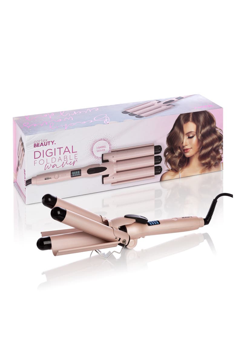 Digital Wave Maker - 1-Inch Foldable Three-Barrel Waver, Main, color, PINK V