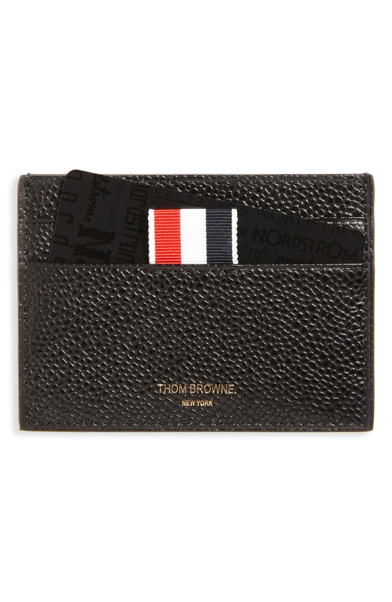 Thom Browne Calfskin Classic Card Case, Main, color, Black