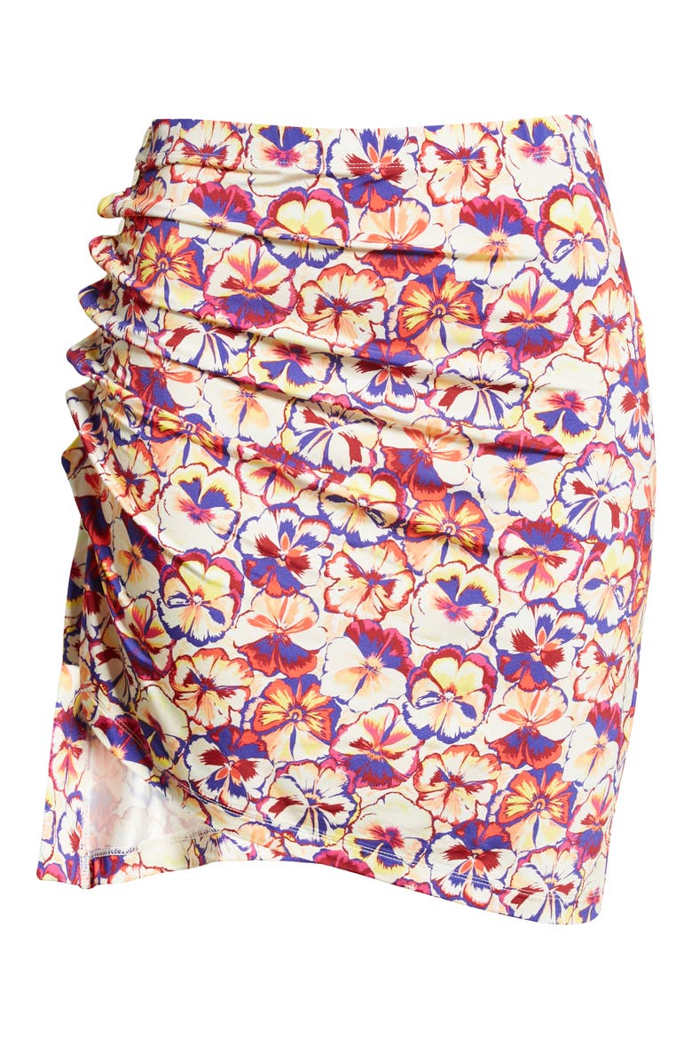 paco rabanne x Fondation Vasarely Sunny Pansy Ruched Skirt, Alternate, color, SUNNY PANSY