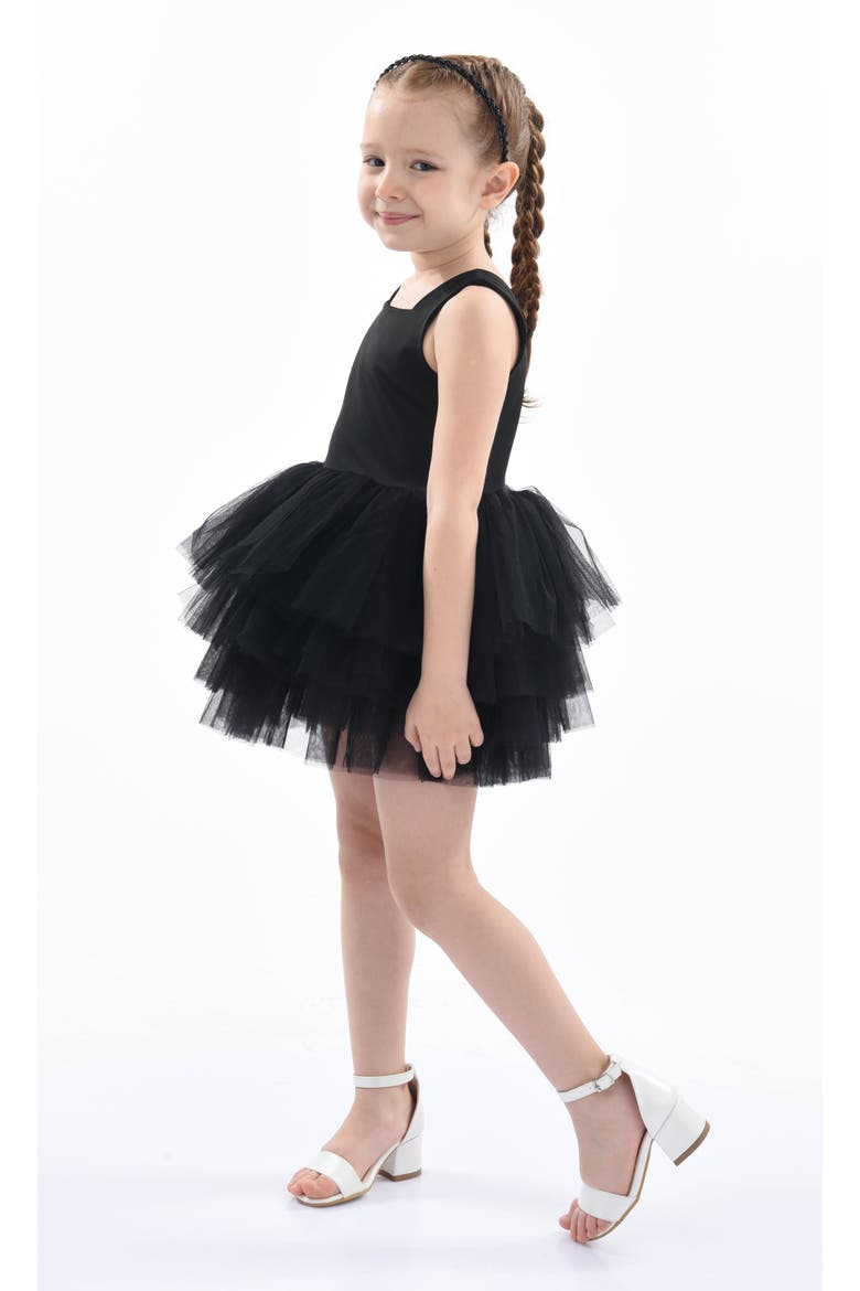 Solid Color Tutu Dress, Alternate, color, Black