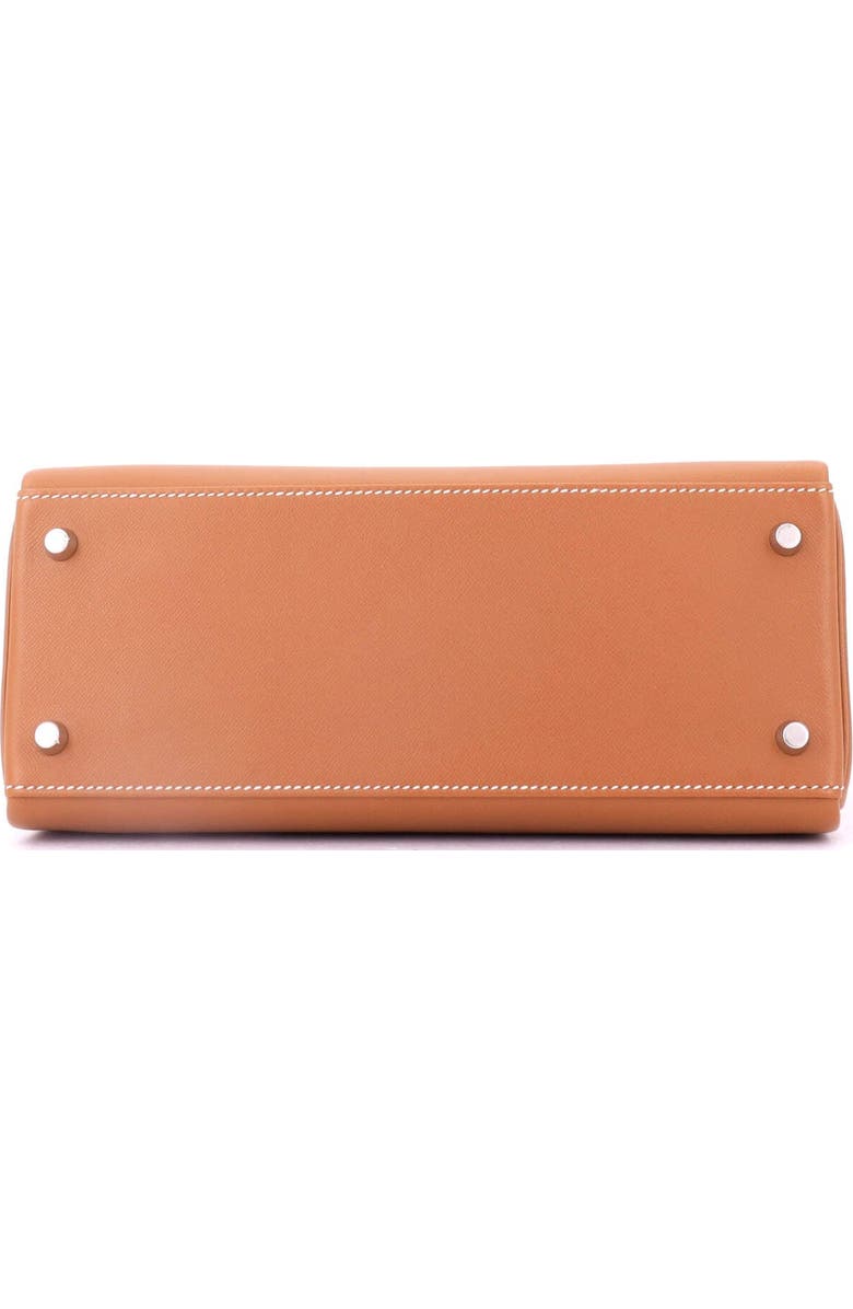 Pre-Owned Hermes Kelly Handbag Brown Madame with Palladium Hardware 28, Alternate, color, Gold