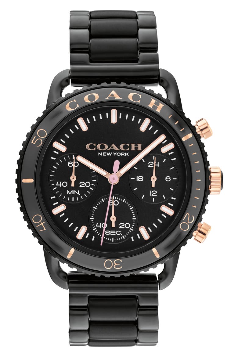 Cruiser Chronograph Bracelet Watch, 37mm, Main, color, BLACK