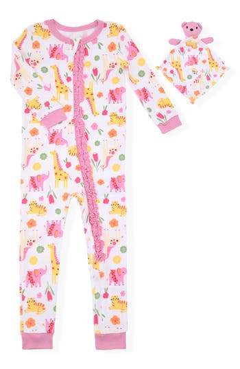 Shop Sleep On It Fitted One-piece Pajamas & Snuggle Buddy Blanket Set