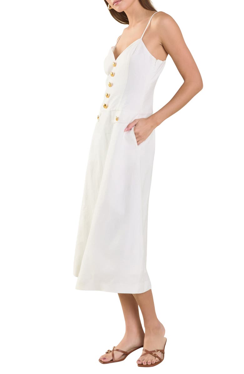 Endless Rose Linen Midi Dress, Alternate, color, Ivory